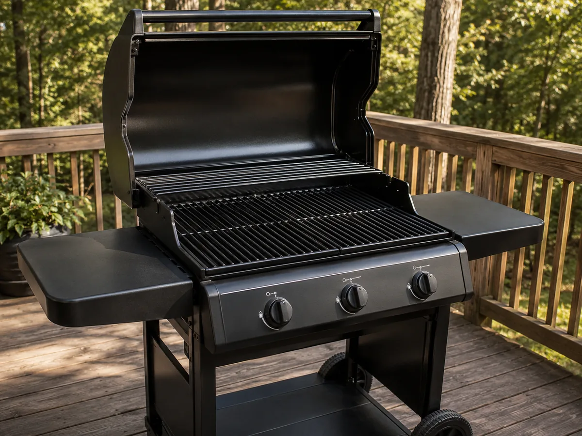 The same gas grill cleaned and restored to working condition